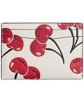 Coach Essential Cherry-Print Leather Card Case