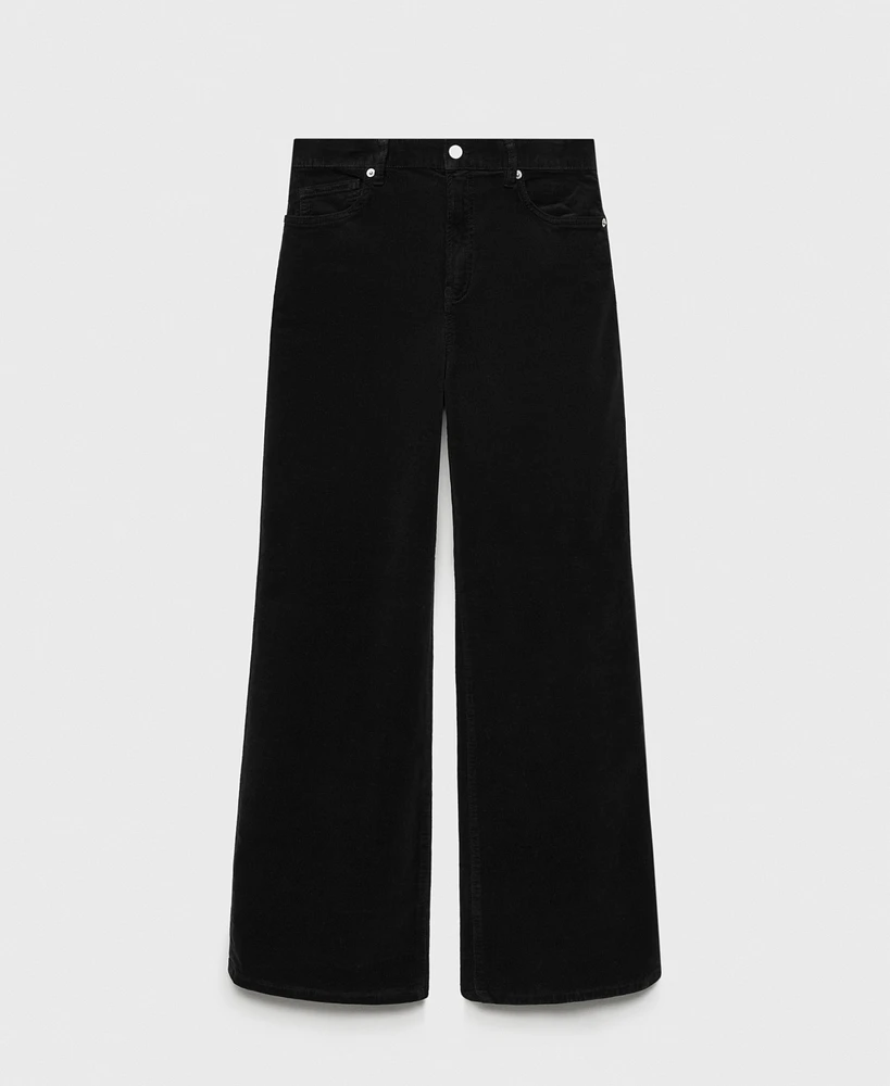 Mango Women's Wide Leg Corduroy Jeans