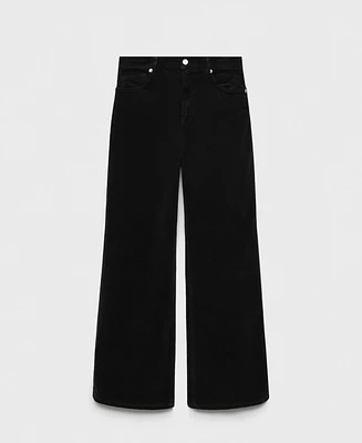 Mango Women's Wide Leg Corduroy Jeans