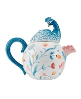 Fitz and Floyd Gracie Teapot with Peacock Lid