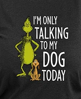 Hybrid Apparel Plus Size Grinch Only Talking to My Dog Graphic Pullover Top