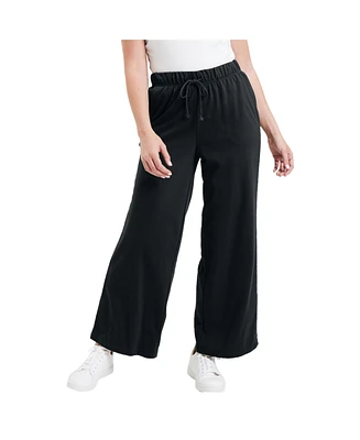 June + Vie Plus French Terry Wide-Leg Pant