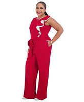 Kasper Women's Ruffle-Shoulder Sleeveless Jumpsuit