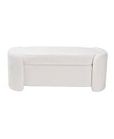 Baxton Studio Oakes Modern and Contemporary Ivory Boucle Upholstered Storage Bench