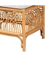 bali & pari Materra Modern bohemian Natural Brown Rattan Bench