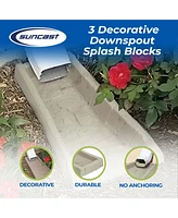 Suncast SB24 Decorative Rain Gutter Downspout Garden Splash Block Taupe (3 Pack)