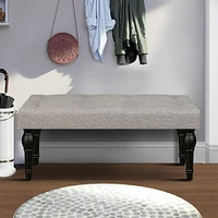 Upholstered Ottoman Bench with Thickened Column Legs for Bedroom, Living Room, or Entryway-The Pop Home