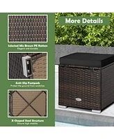 Gouun 2 Pieces Patio Ottoman with Hidden Storage Space