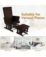 Gouun Baby Nursery Relax Rocker Rocking Chair Glider and Ottoman Cushion Set