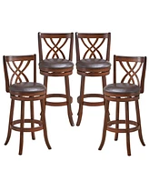 Gouun 360° Swivel Counter Height Chairs with Pu Leather Cushioned Seat and Footrests-30 inches