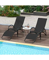 Gouun 2-in-1 Outdoor Rocking Chair with 4-Position Adjustable Backrest for Patio Porch Poolside