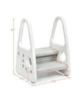 Gouun Boys Step Stool Learning Helper with Armrest for Kitchen Toilet Potty Training