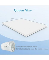 Gouun 3 Inch Gel-Infused Memory Foam Mattress Topper with Removable Cover-Queen Size