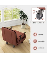 Gouun 3-in-1 Convertible Sofa Bed with 5-Position Adjustable Backrest and Lumbar Pillow