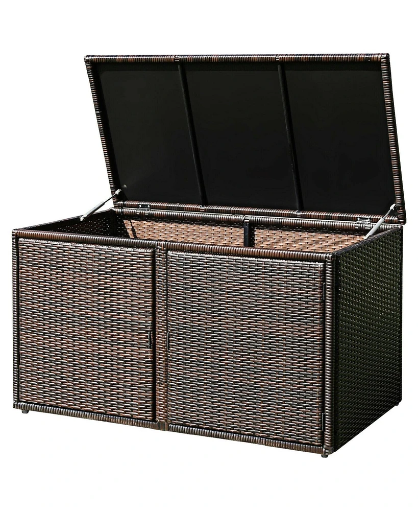 Gouun 88 Gallon Garden Patio Rattan Storage Container Box