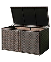 Gouun 88 Gallon Garden Patio Rattan Storage Container Box