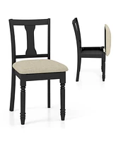 Gouun Kitchen Dining Chair with Linen Fabric and Storage Space