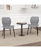 Gouun Dining Chairs Set of 2 with Padded Back Metal Legs and Adjustable Foot Pads