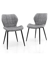 Gouun Dining Chairs Set of 2 with Padded Back Metal Legs and Adjustable Foot Pads