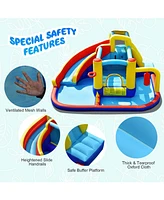 Gouun 7-in-1 Inflatable Water Slide with 735W Air Blower and Splash Pool