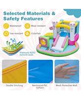 Gouun Inflatable Bounce House Bouncy Castle with Obstacle and Ball Pit with 520W Blower