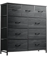 Wlive 9 Drawer Dressers for Bedroom Tall Dresser Closet Living Room Hallway Furniture Organizer Storage Tower with Fabric
