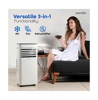 SereneLife Portable Air Conditioner, 8000 Btu, Dehumidifier & Fan Modes