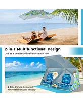 Gouun UPF50+ Sun Protection Beach Umbrella Tent with Portable Carrying Bag