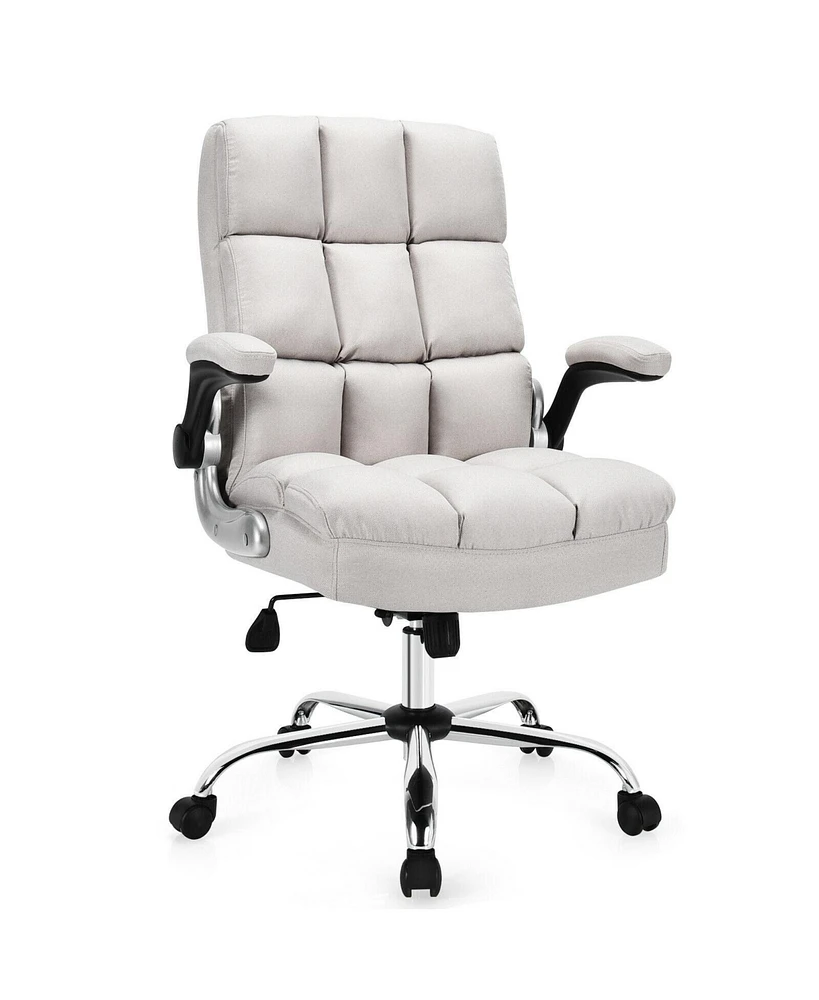 Gouun Adjustable Swivel Office Chair with High Back and Flip-up Arm