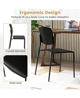 Gouun Modern Plastic Dining Chair Set of 2 with Metal Legs and Curved Back