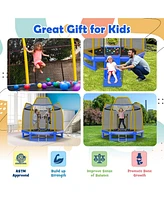 Gouun 7-Foot Indoor Outdoor Trampoline with Ladder, Slide, and Safety Net