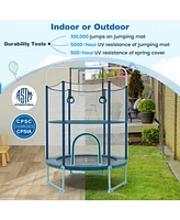 Gouun 60 Inch Trampoline with Gymnastic Bar and Rings for Kids