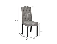 Gouun Set of 2 Tufted Upholstered Dining Chairs