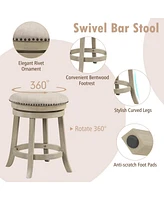 Gouun 24 Inches Swivel Bar Stools Set of 2 wth Wooden Frame-24 inches