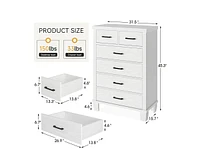 gaomon 6 Drawer Dresser for Bedroom, Modern Chest of Drawers, 31.5 Inch Wide Storage Cabinet with Sturdy Legs