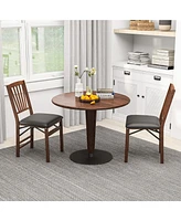 Gouun Set of 2 Folding Chairs with Padded Seat and Rubber Wood Frame