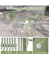 Gouun All Weather Pp Patio Conversation Set with Round table and 2 Chairs