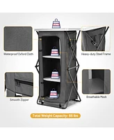 Gouun Folding Camping Storage Cabinet with 3 Shelves and Carry Bag