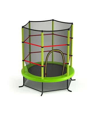 Gouun 55 Inch Kids Recreational Trampoline Bouncing Jumping Mat with Enclosure Net