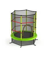 Gouun 55 Inch Kids Recreational Trampoline Bouncing Jumping Mat with Enclosure Net
