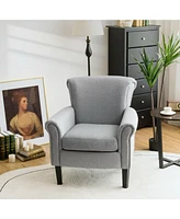 Gouun Upholstered Fabric Accent Chair with Adjustable Foot Pads