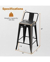 Gouun 24 Inch Set of 4 Cafe Side Chairs with Rubber Feet and Removable Back