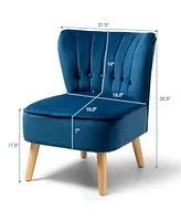 Gouun Armless Accent Chair Tufted Velvet Leisure Chair