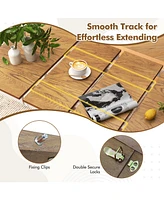 Gouun Extendable Dining Table with Rubber Wood Legs for 4-8 People