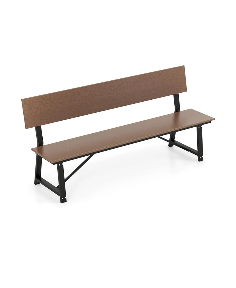 Gouun 72 Inch Extra Long Bench with All-Weather Hdpe Seat & Back for Yard Garden Porch