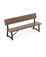 Gouun 72 Inch Extra Long Bench with All-Weather Hdpe Seat & Back for Yard Garden Porch