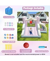 Gouun Kids Bounce House with Slide and 2 Boxing Columns Bouncy Castle for Party without Blower