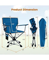 Gouun 360° Swivel Hunting Chair Portable Foldable Hunting Chair with Mesh Cup Holder and Storage Pockets