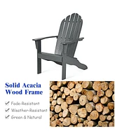 Gouun Acacia Wood Outdoor Adirondack Chair with Ergonomic Design