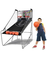 Gouun Foldable Double Electronic Basketball Game with 4 Balls Indoor